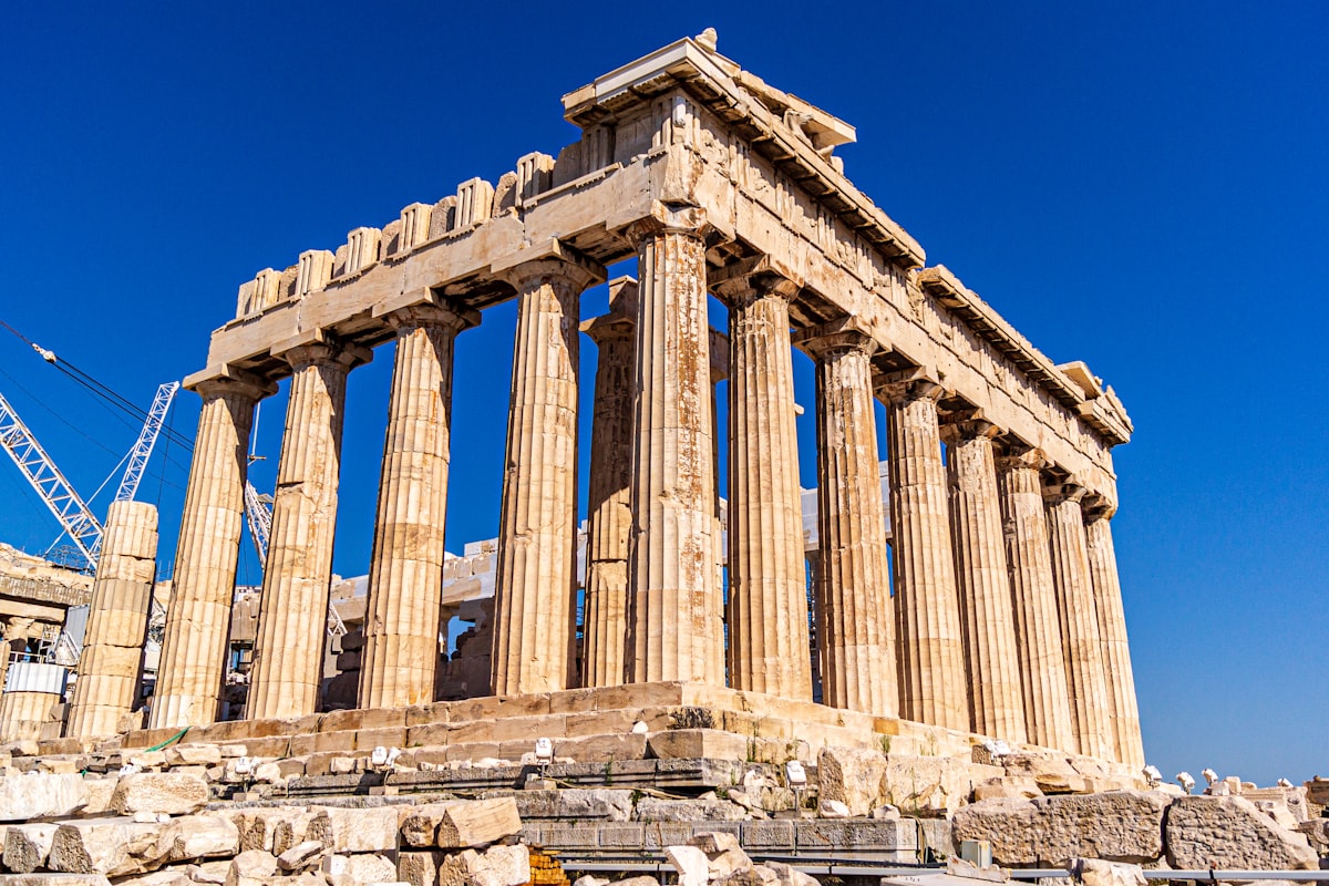 Athens view of Acropolis at sunset