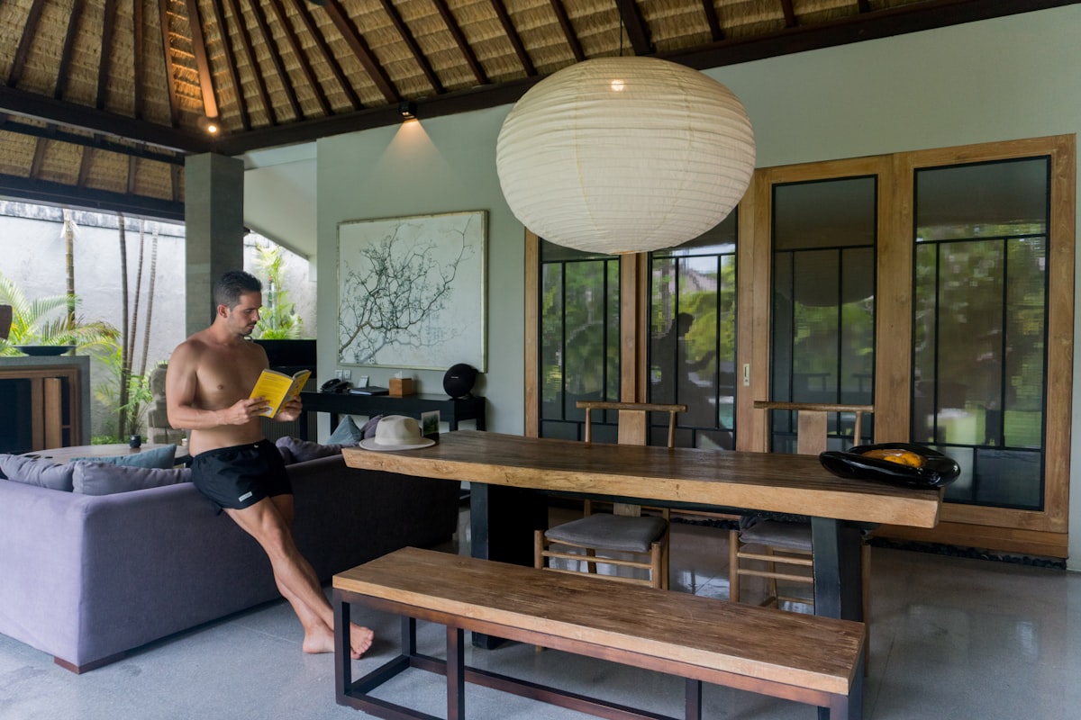 Bali coworking space with tropical garden