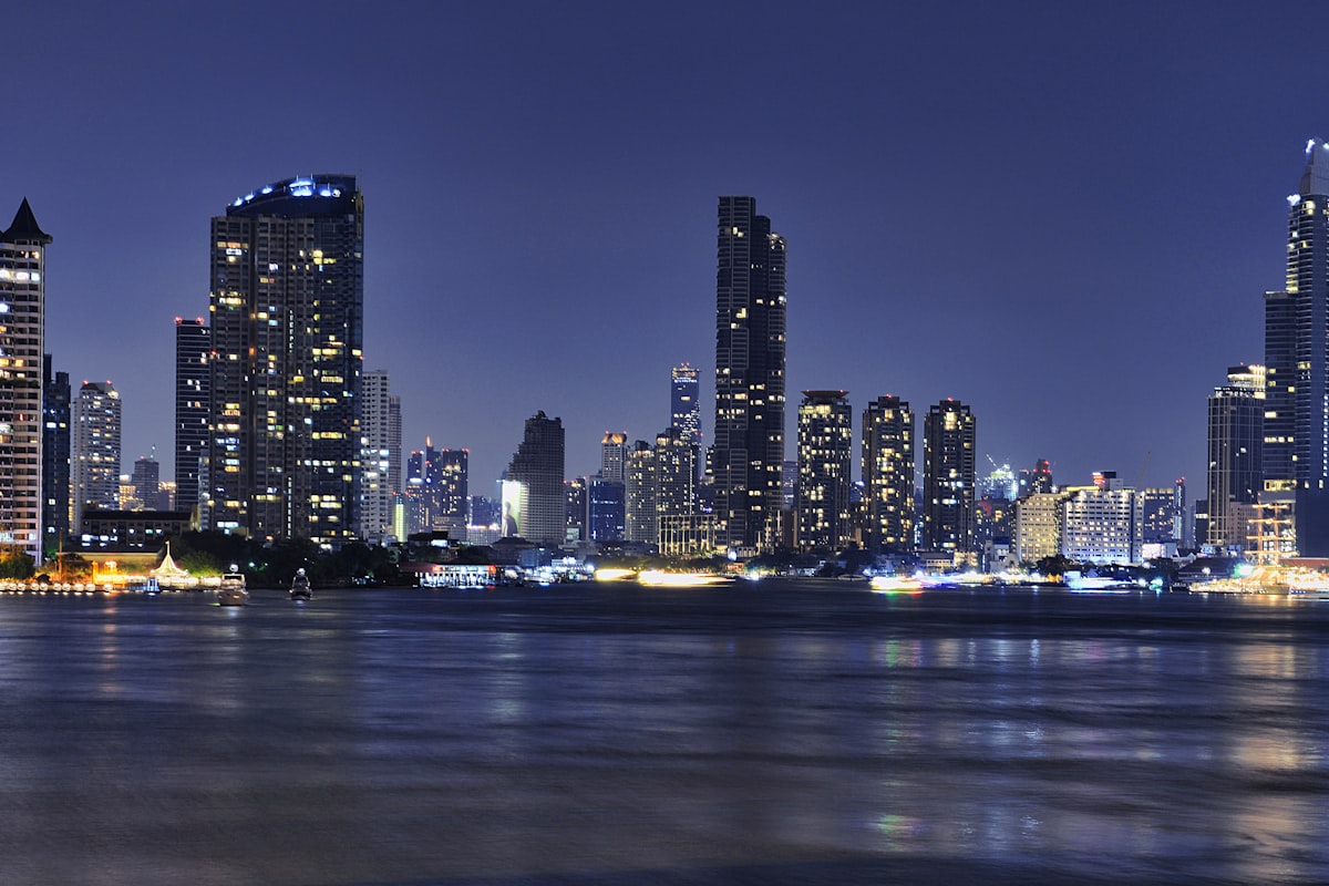 Bangkok skyline at sunset