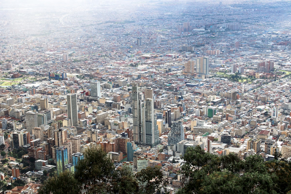 Bogotá skyline with the Andes mountains