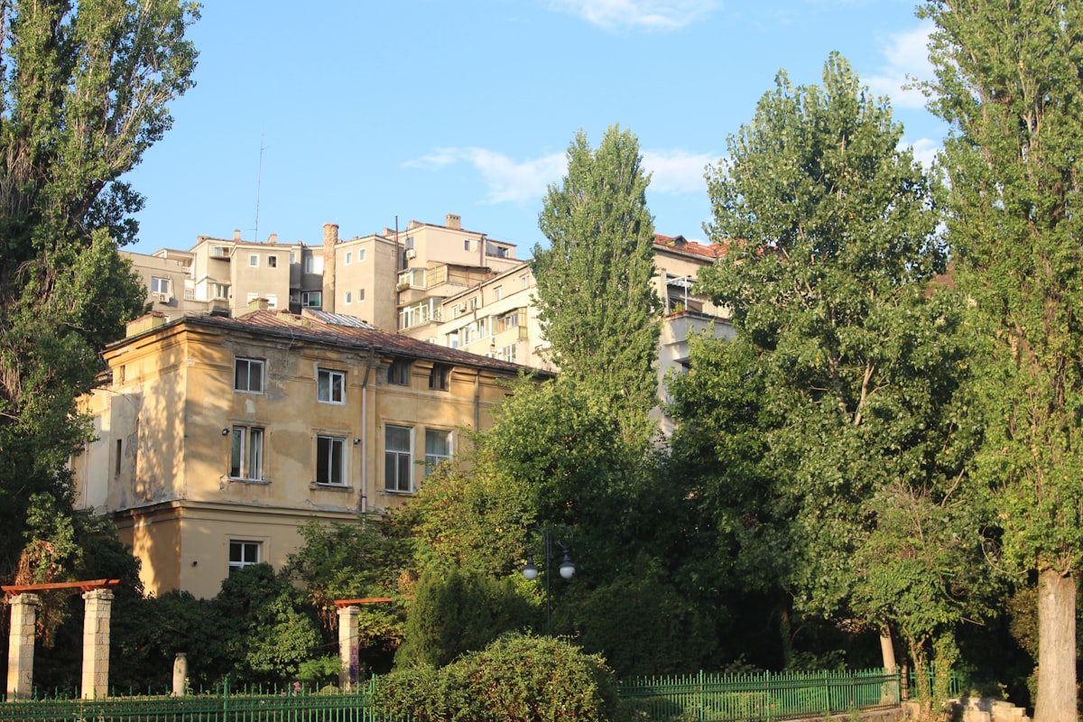 Bucharest old town architecture with Belle Époque buildings