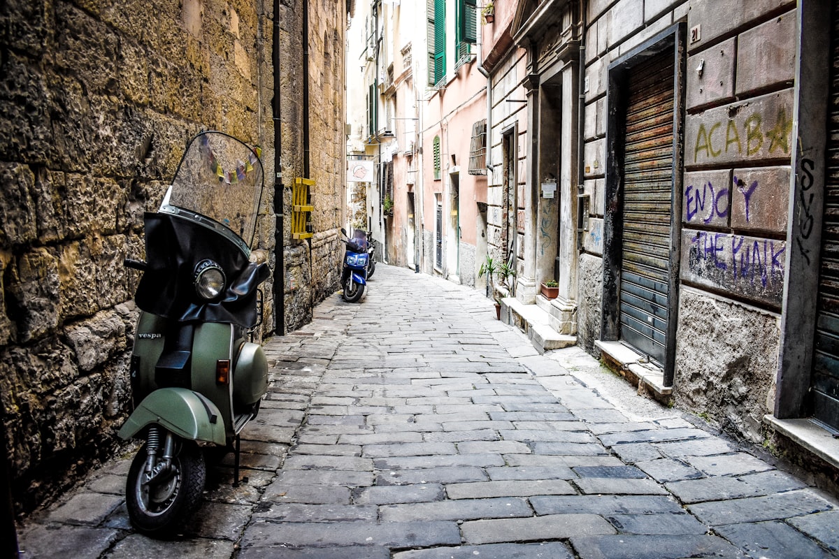 Genoa old town narrow streets