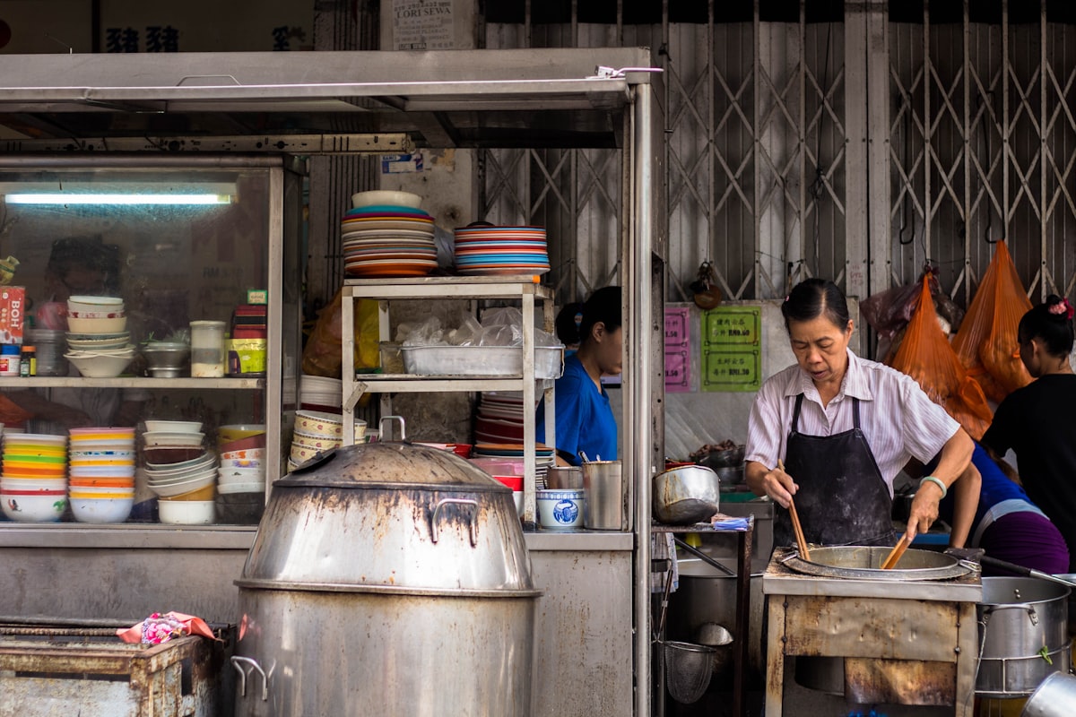 Kuala Lumpur hawker food spread on a table