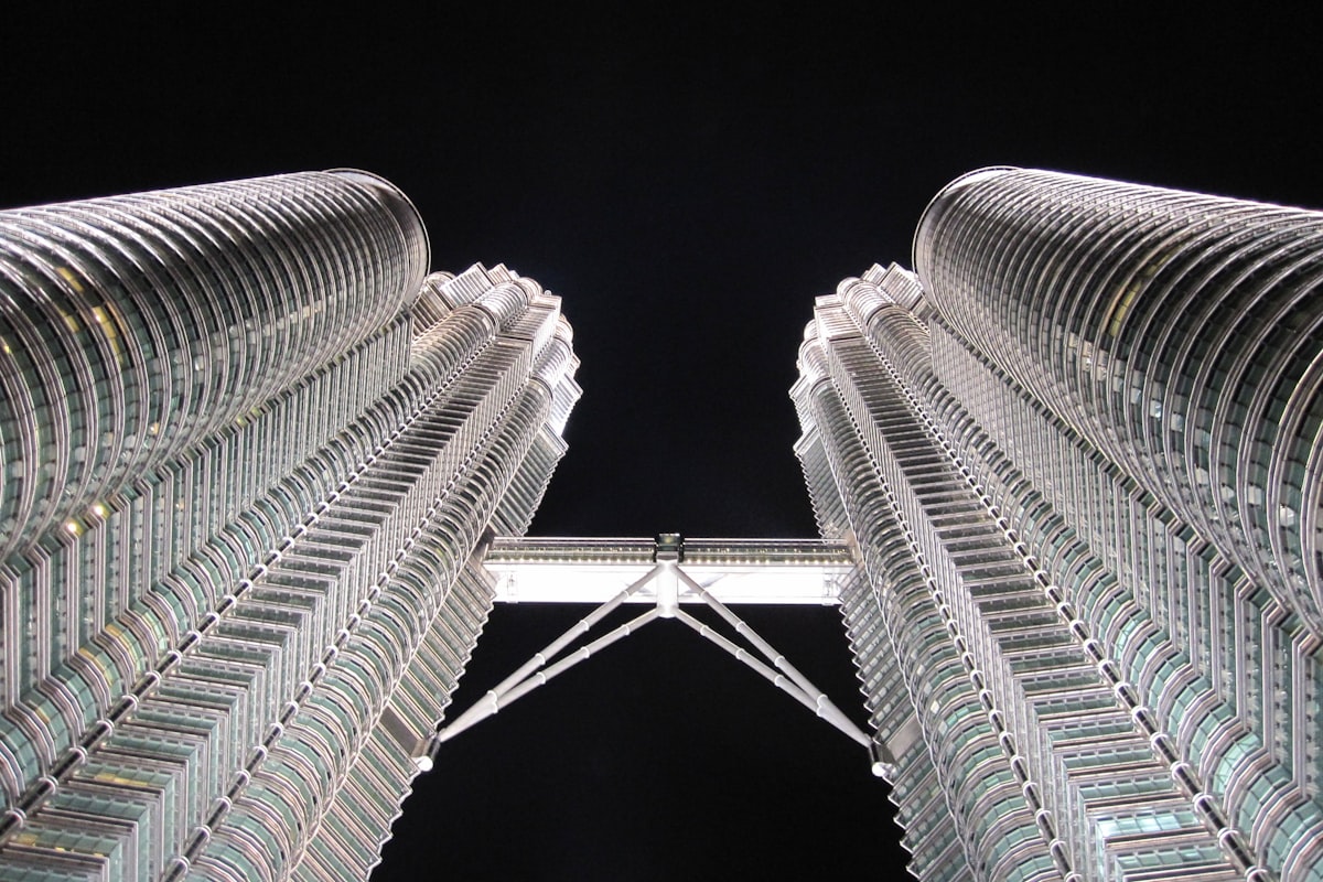 Kuala Lumpur skyline with Petronas Towers at sunset