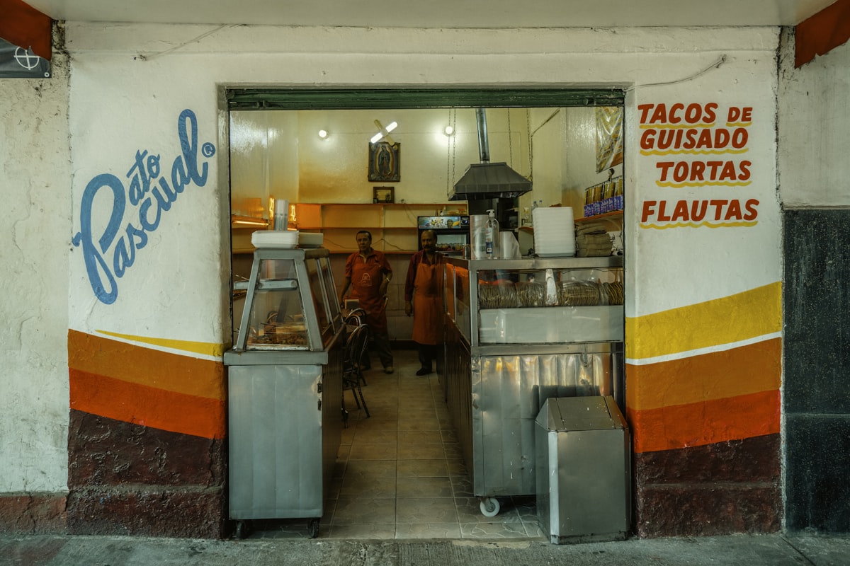Mexico City street in Roma neighbourhood