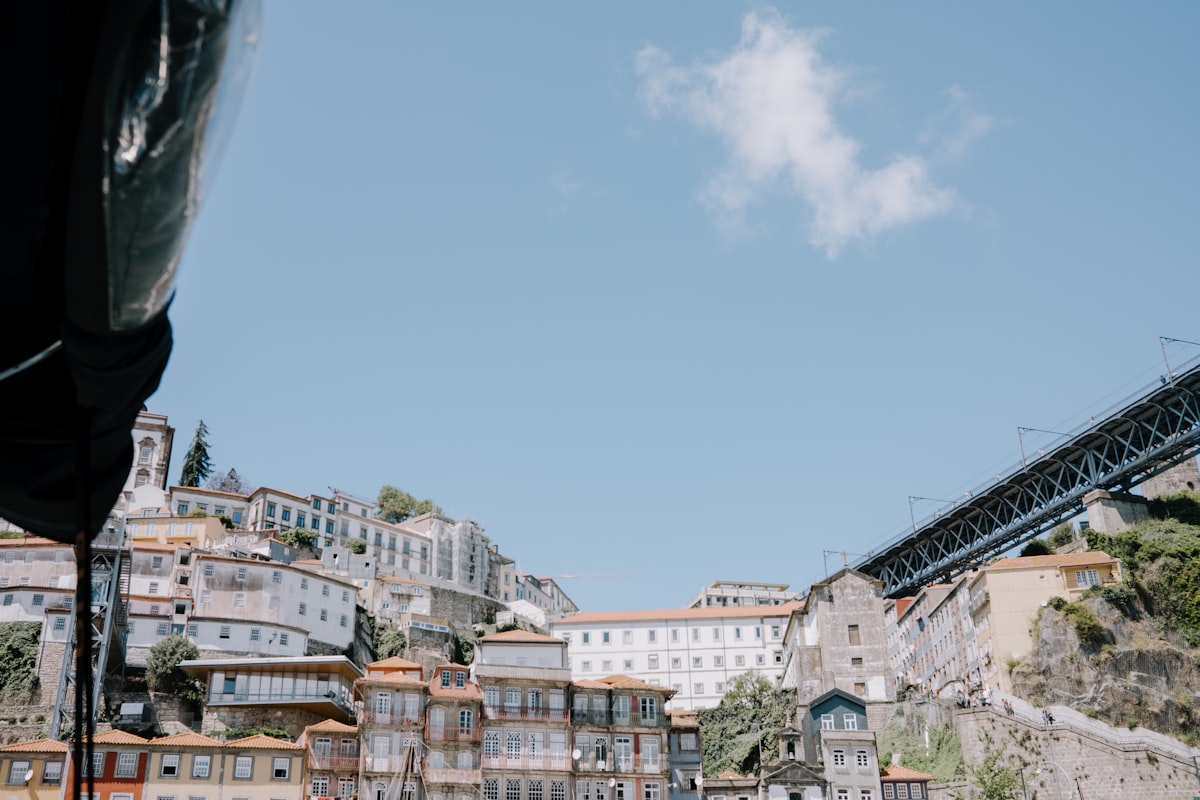 Porto riverside with colourful buildings and bridge
