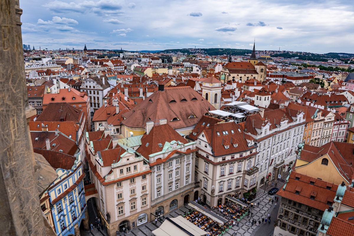 Prague Old Town Square with astronomical clock