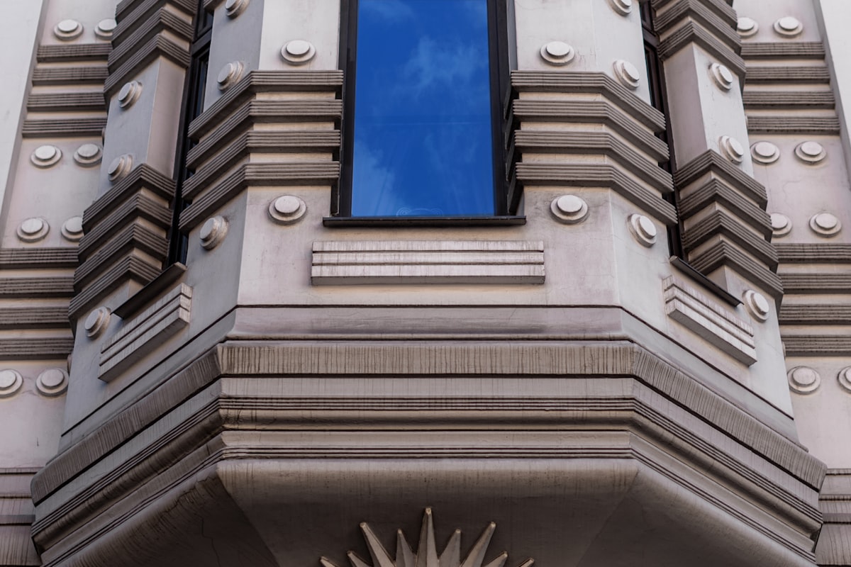 Riga Art Nouveau district with ornate building facades