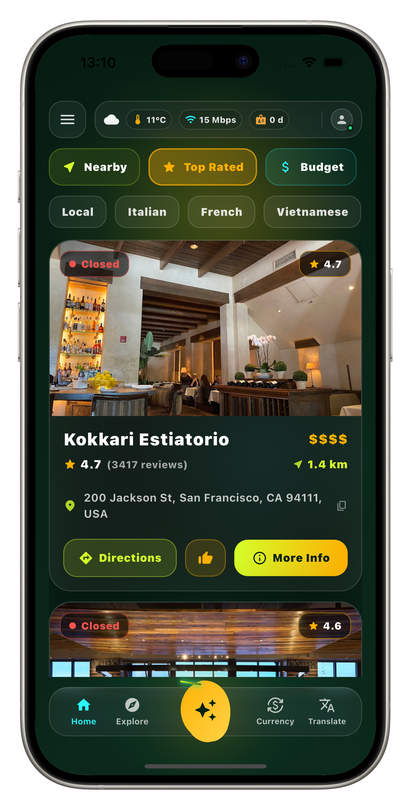 Food and stays recommendations nearby